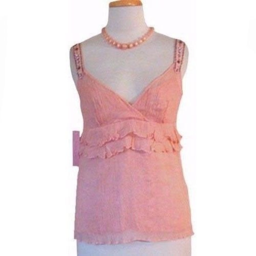 Blouse Transparent Crinkled Silk Rhinestones $158